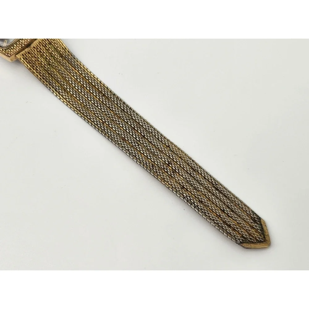 Vintage 1950s Timex Ladies Gold Dial Wind-Up Watch w/Mesh Band - PARTS/ REPAIR